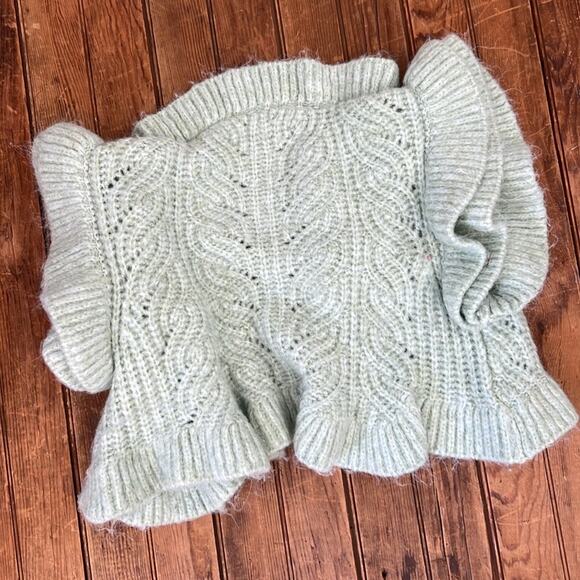 Zara women’s ruffled sleeveless open front cropped cardigan sweater size small - Picture 6 of 7